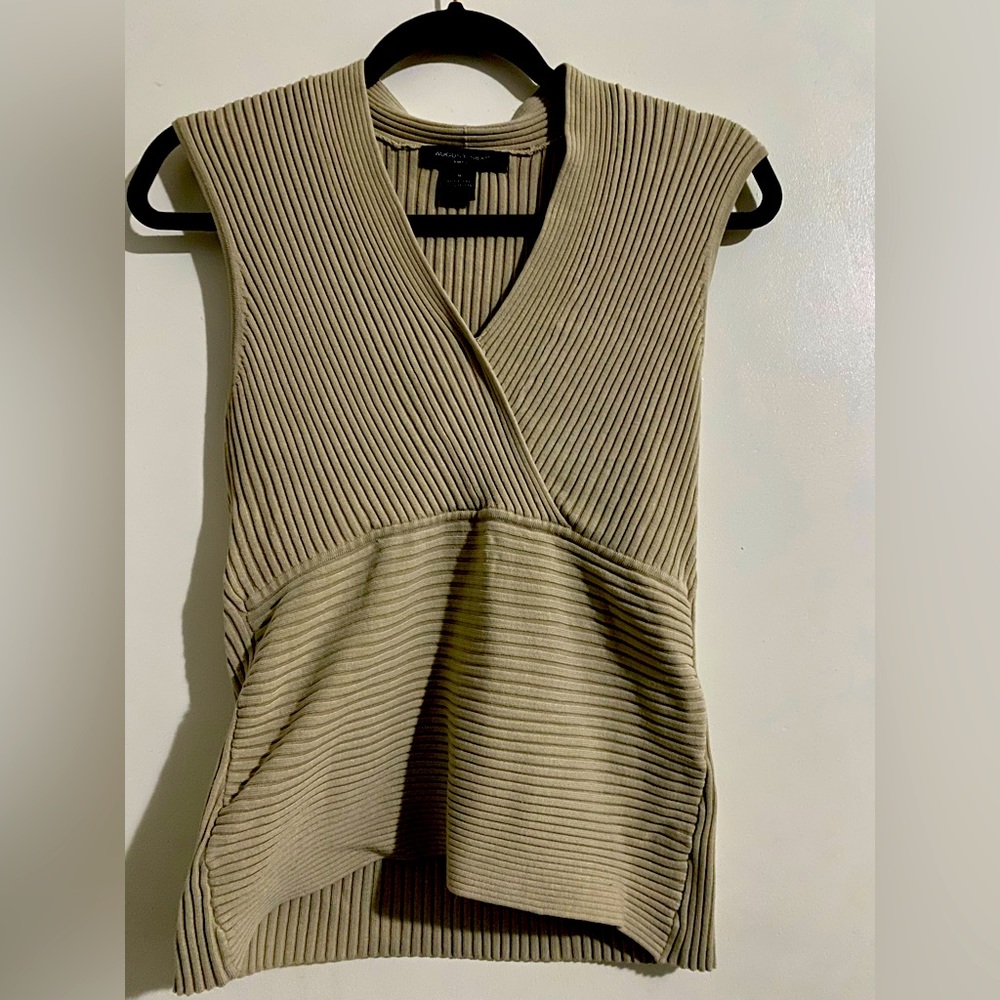 Ribbed-knit cut-out Top